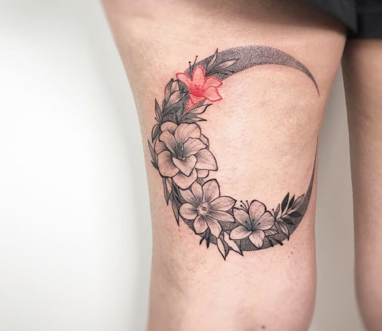 People Are Getting Flower Moon Tattoos to Celebrate Spring  Flower tattoo  designs Minimalist tattoo Pattern tattoo