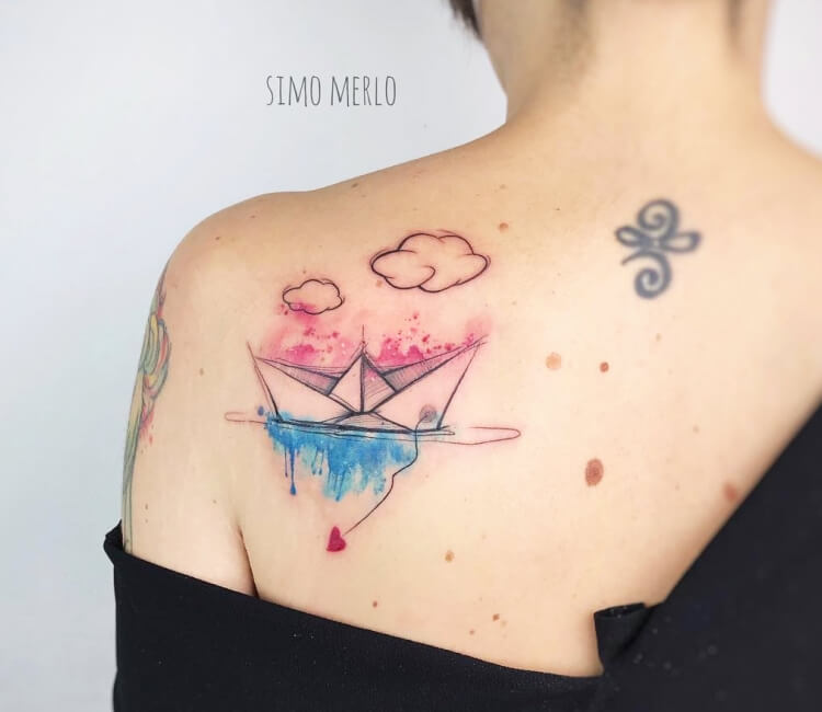Paper crane, done by Sage at Tattoo Machine, Wellington, New Zealand : r/ tattoos