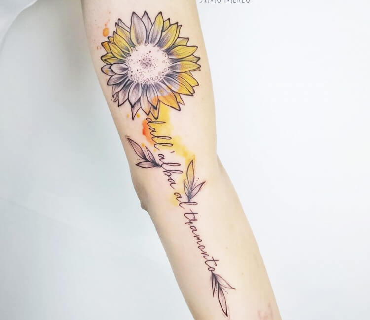 14 Feminine Sunflower Tattoo Designs  Moms Got the Stuff