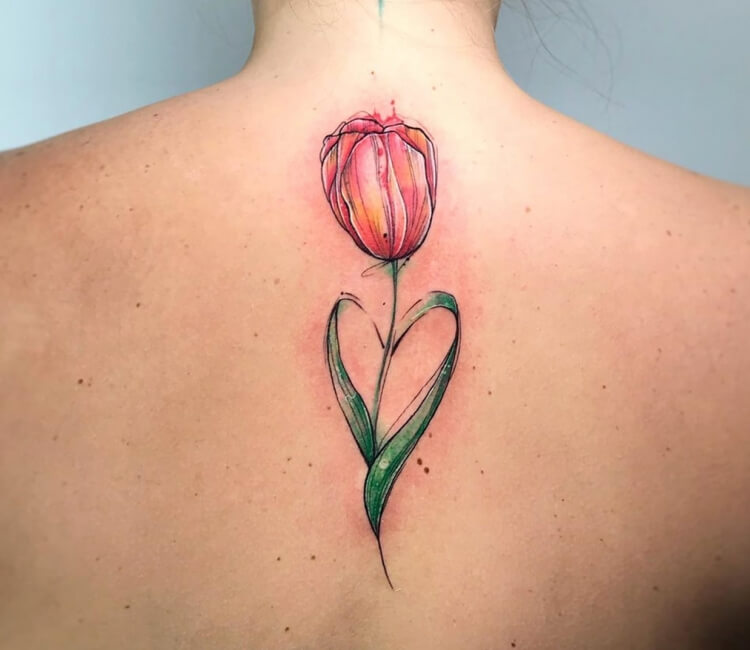Tattoo photo - Tulip tattoo by Simona Merlo. 