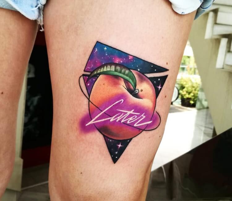 Peach tattoo by Slipy Tattoo | Photo 28514