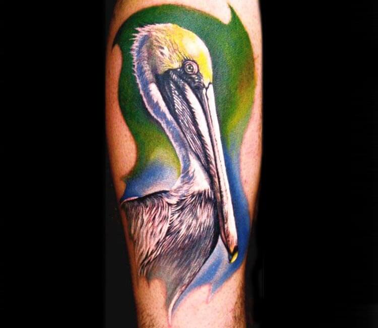 Audubon Pelican tattoo by justinoliviertattoo  Tattoogridnet