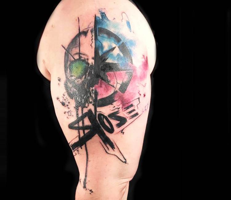 Arm Skull Compass Tattoo by Tattoo Studio 73