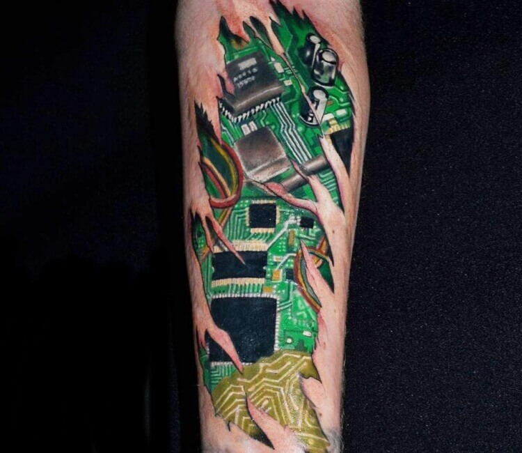 60 Circuit Board Tattoo Designs For Men  Electronic Ink Ideas  Electronic  tattoo Tattoos for guys Tattoo designs men