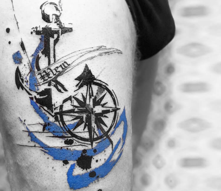 Anchor compass tattoo on the wrist  Tattoogridnet