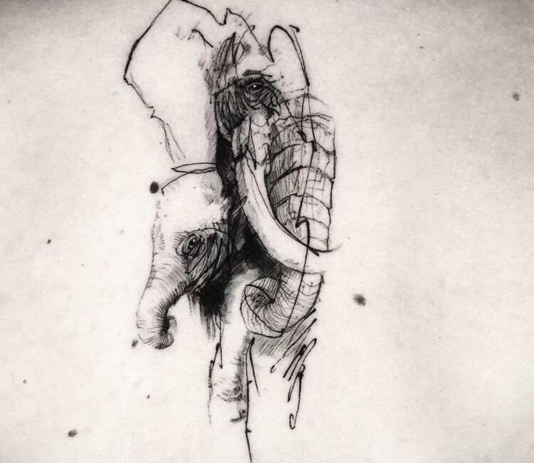 Minimalist Elephant Temporary Tattoo Set (2 tattoos) – TattooIcon