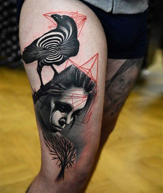 crow-bird-black-neo-traditional-tattoo-monique-ligons-tatt… | Flickr