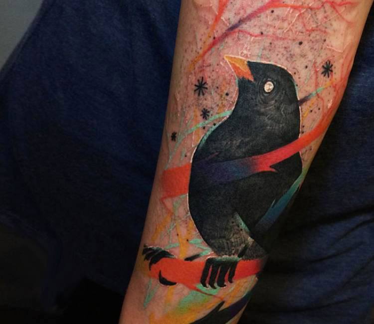 Bird black tattoo. Stock Vector by ©Diana_Pryadieva 86410966