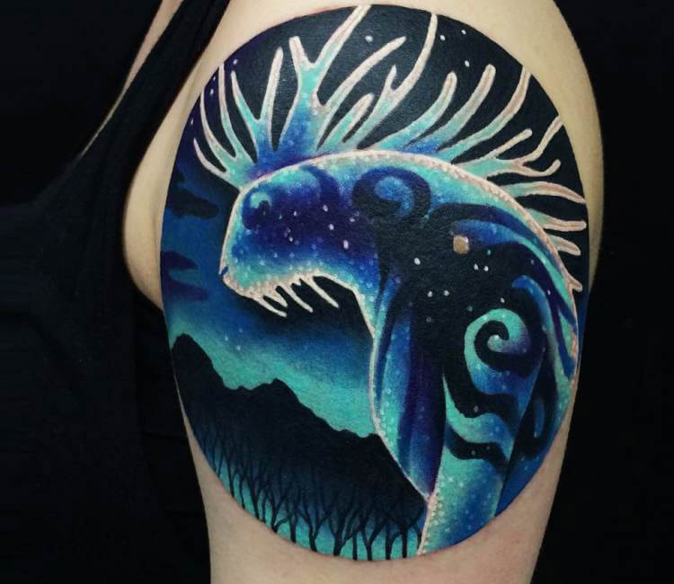 Tattoo Artist  Jennifer Frances on Instagram I had the best time making  this Forest Spirit Deer God from Princess Mononoke One of my favorite  films   Thanks so much for