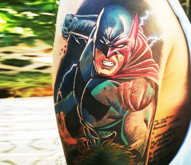 Tattoo of Batman Chest Bats