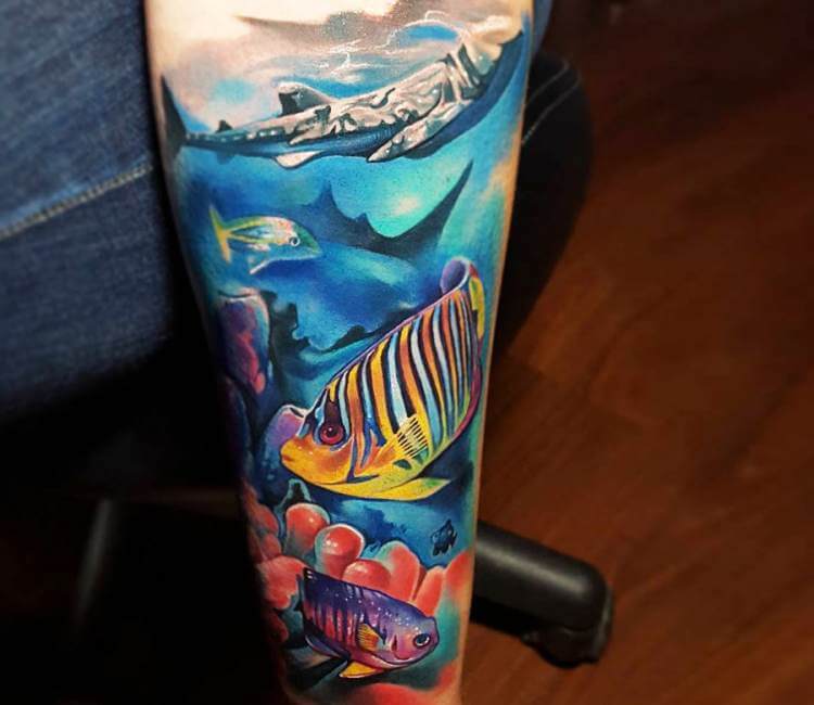 underwater tattoos  Ocean tattoos Underwater tattoo Ocean sleeve tattoos