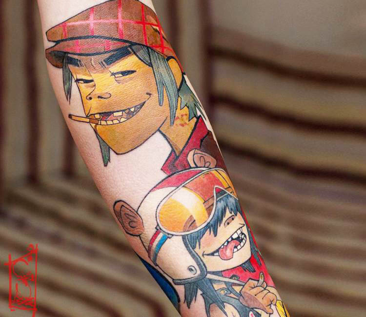 50 Gorillaz Tattoo Designs For Men  Music Band Ink Ideas