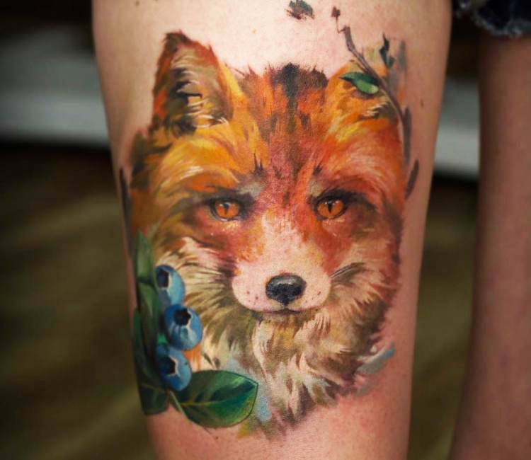 Fox Head tattoo by Tymur Denysenko Photo 17007