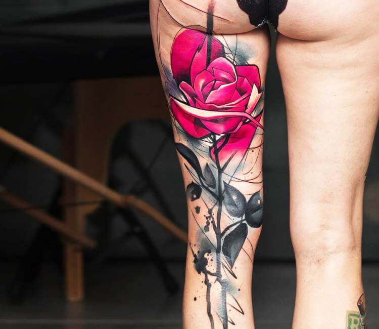 black sketchy rose tattoo  tattoo artist Bktattooer   Rose  tattoo design Rose tattoo Tattoo artists