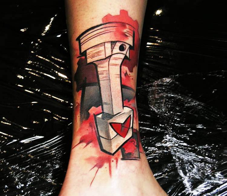 Tattoo uploaded by Octavio Salinas  Dope car piston tattoo  Tattoodo