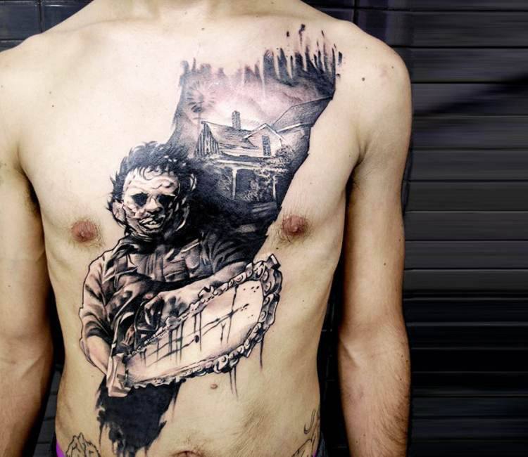 Xএ Seance Tattoo Texas Chainsaw Massacre piece by Paul Acker  horror  horrortattoos color colorrealism realismtattoos horrorrealism  movietattoos httpstcoMyKUICF7nE  X