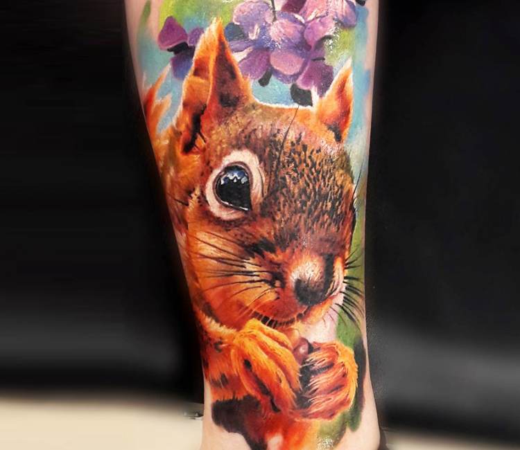 Happy birthday to our own Nate Des Jardins! Here's a cool squirrel tattoo  he did recently 😊 | By Lucky Monkey TattooFacebook