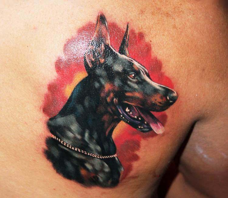 Doberman Photo-realism Black & Grey Dog Portrait Tattoo Flash by Choze at  Iron Palm Tattoos in Atlanta, GA. : r/TattooDesigns