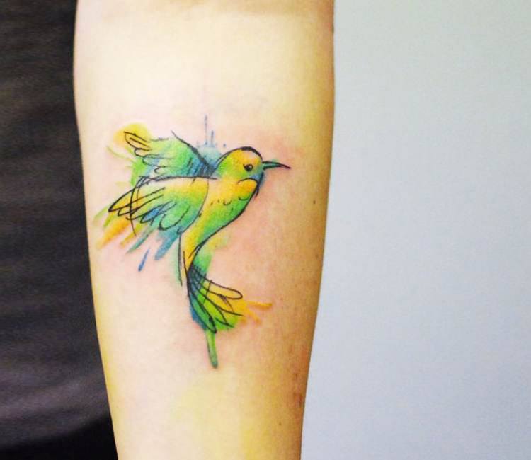 Bright eyes yellow bird tattoo  This was the image that appear on the cd  art of Im wide awake its morning Its 10 years old now and I still  love it