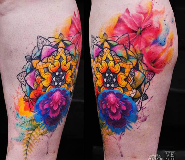 Flower mandala start of a sleeve done by Cameron Morris in Salmon Arm, BC :  r/tattoos