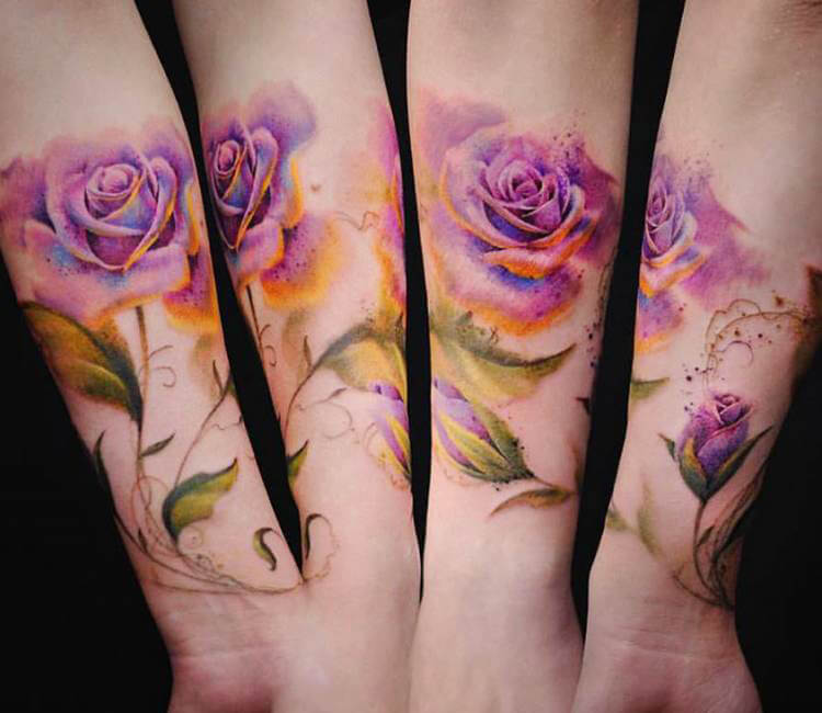 Watercolors Roses Tattoo By Unknown Artists Post
