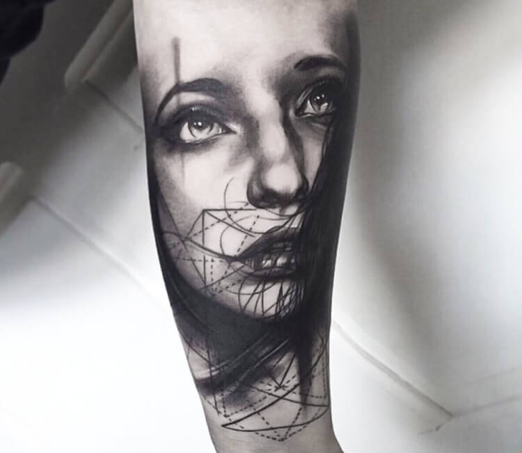 Girl Face Tattoo By Victor Del Fueyo Post 27347