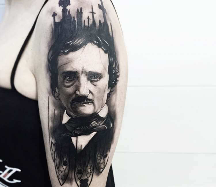 15 Eerie Edgar Allan Poe Tattoos  Tattoodo