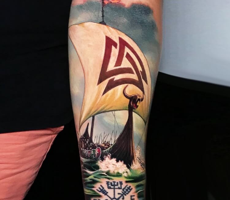 viking ship tattoo Archives  Visions Tattoo and Piercing