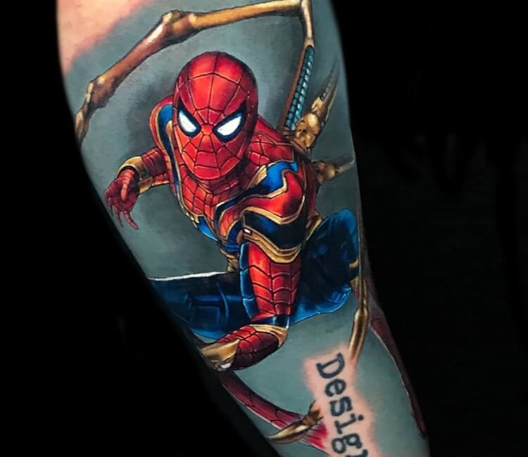 SpiderMan Tattoo  Spiderman tattoo Tattoos for guys Geometric tattoo