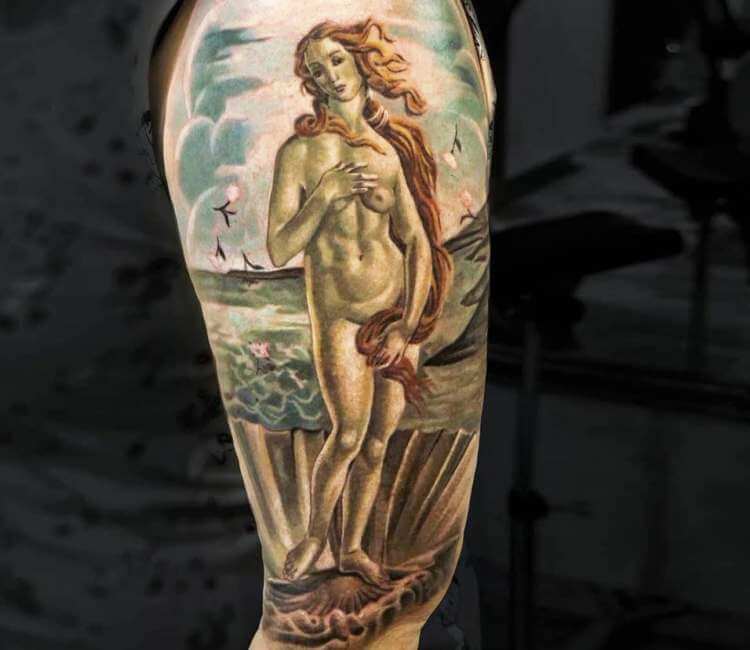 Birth of Venus Fine Line Tattoo  Venus tattoo Fine line tattoos Line  tattoos