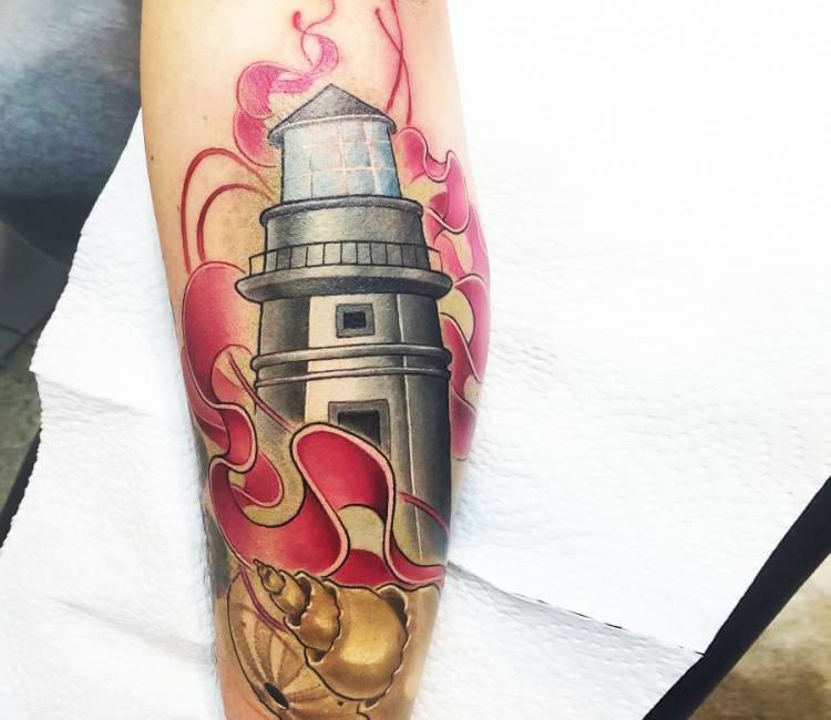 Mulpix  Lighthouse tattoo Traditional lighthouse tattoo Nautical tattoo