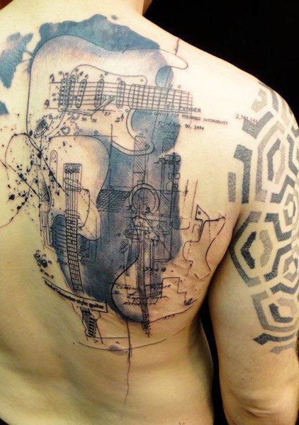 Guitar tattoo by Xoil Tattoo | Post 10623