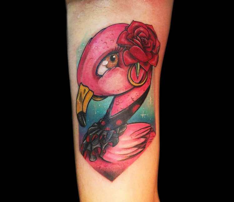 Red Bird Tattoo By Yeray Perez Post