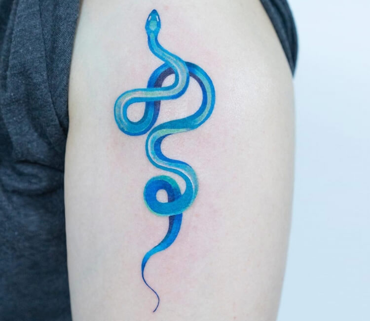 colorful snake tattoo