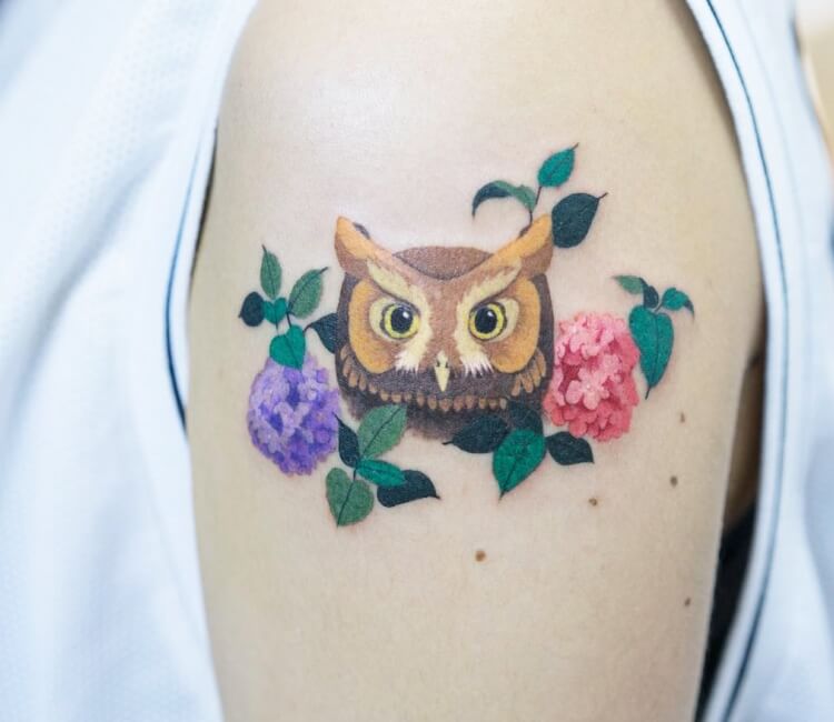 Owl Tattoos With Flowers  Best Tattoo Ideas Gallery