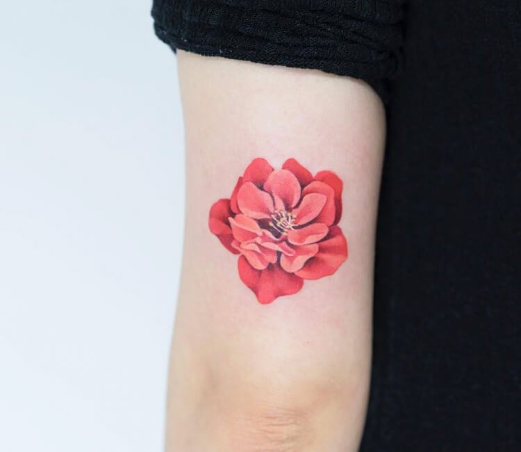 Red flower tattoo by Zihee Tattoo  Post 28214