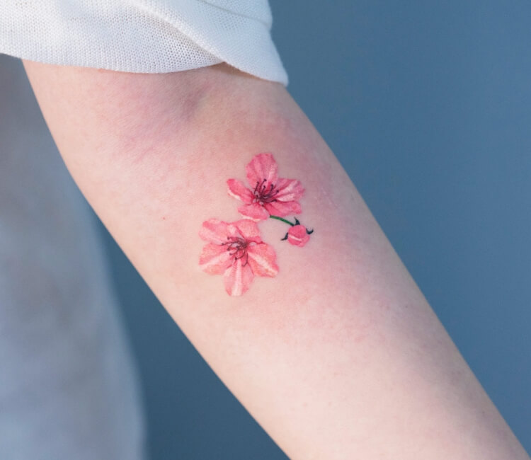 Realistic Flower Tattoo in Colour  Louis Santos Tattoo