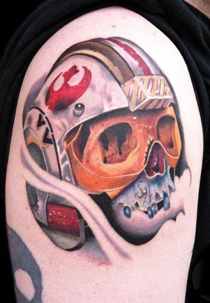 Skull Pilot Tattoo by Iwan Yug