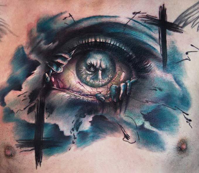 Devil's Eye Cross Waterproof Tattoo Stickers Men Women - Temu