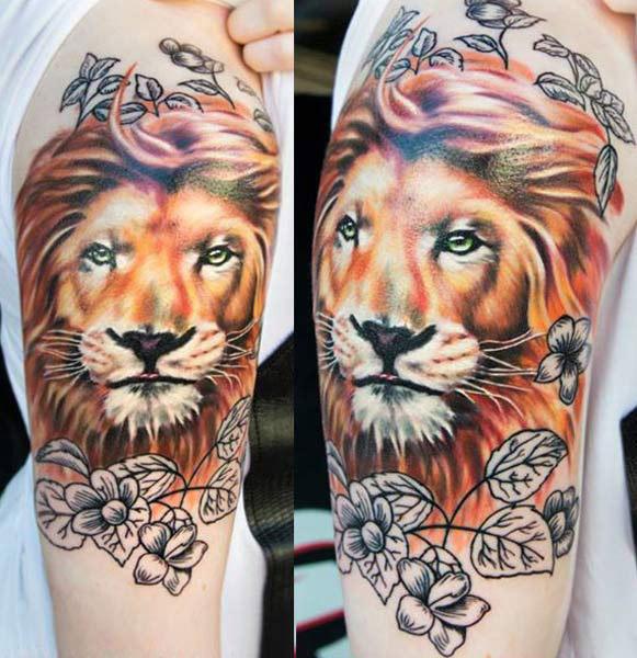 Floral Lion Tattoo – Tattly Temporary Tattoos & Stickers