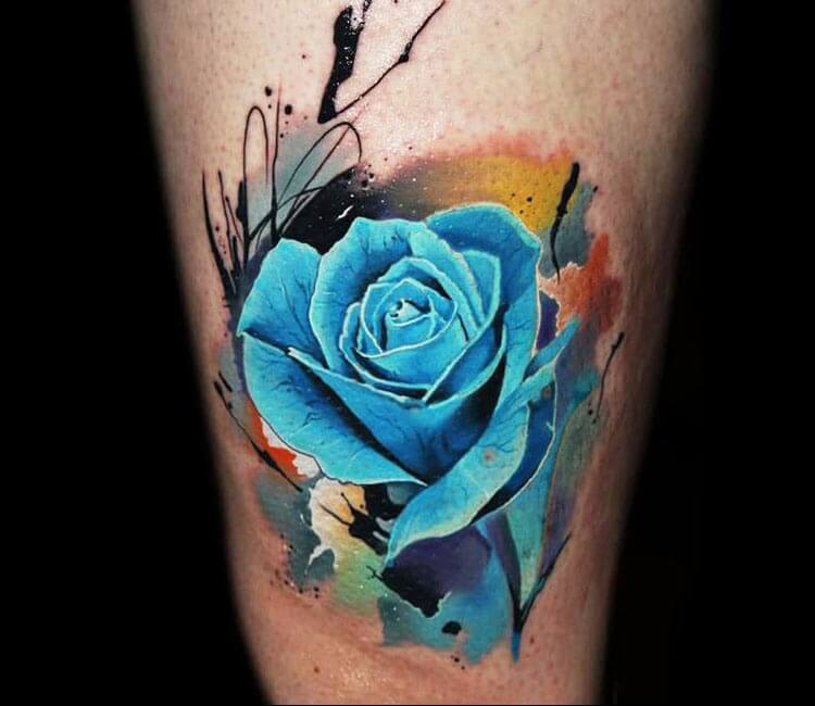 Blue rose tattoo by Lehel Nyeste