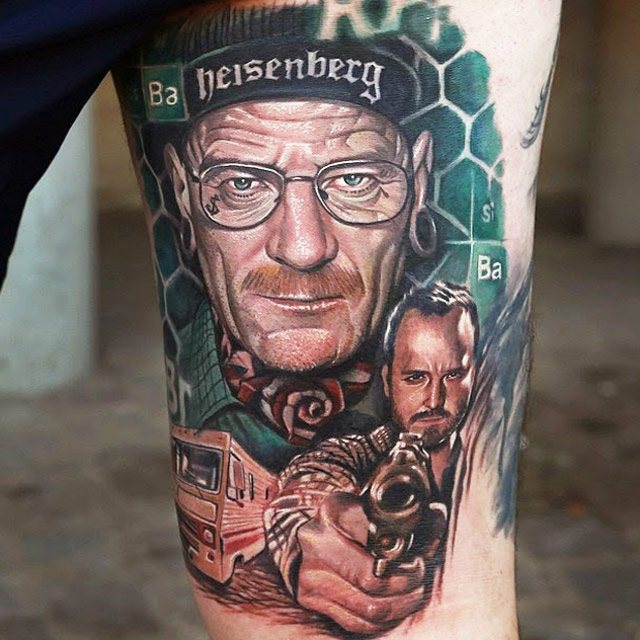 Heisenberg Walter WhiteBreaking Bad portrait tattoo  YouTube