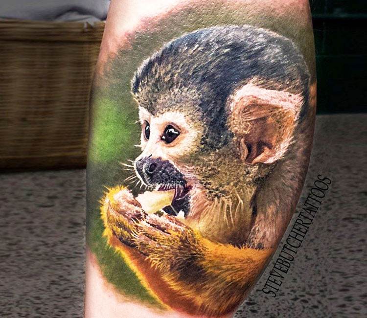 Sock Monkey Temporary Tattoo Sticker - OhMyTat