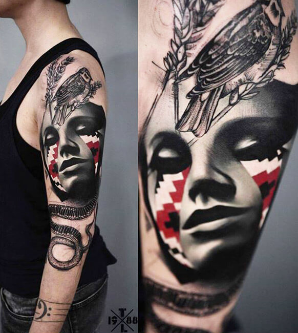 Face tattoo by Timur Lysenko | Post 12625